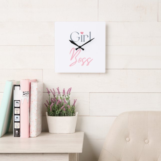 Reloj de pared elegante redondo con texto de Jefa (Sala de lectura)