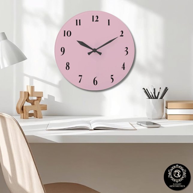 Reloj de pared elegante rosa taupe (Subido por el creador)