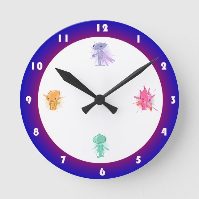 Reloj de pared Elemental Fairies (Anverso)