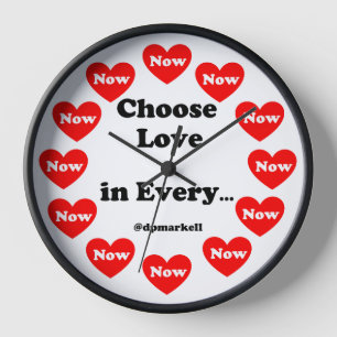 Reloj de pared Elige Amor en Cada Ahora