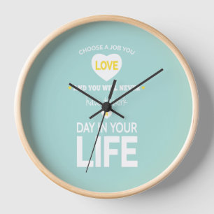 Reloj De Pared Elija las citas inspiradoras verde azuladas del