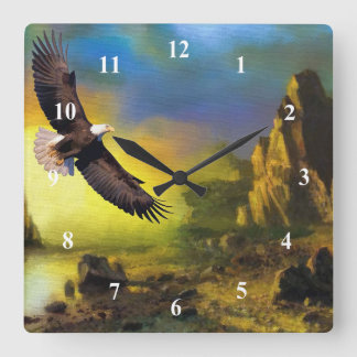 Reloj de pared en aumento de águila de arte