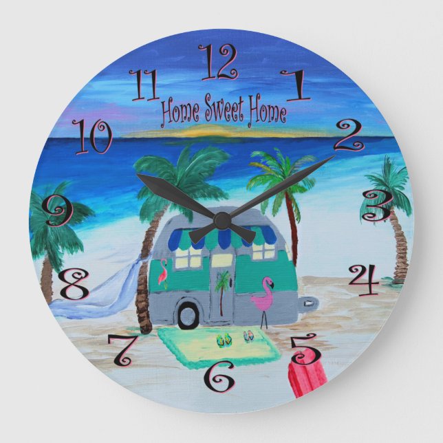 reloj de pared en casa en la playa (Anverso)