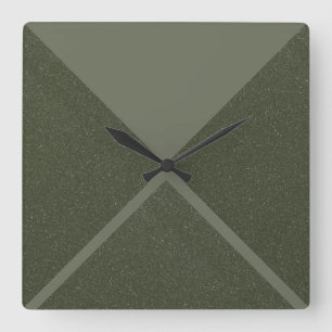 Reloj de pared en diagonal verde musgo X
