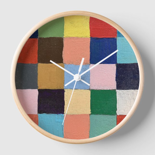 Reloj de pared en diseño de plazas funky (Anverso)