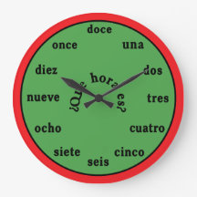 Reloj de pared en español