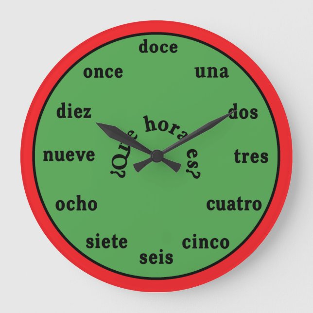 Reloj de pared en español (Anverso)