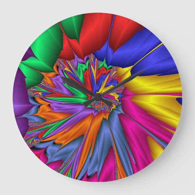 Reloj de pared en espiral fractal Bright One (Anverso)