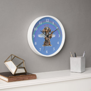 Reloj de pared en memoria de Dachshund Angel