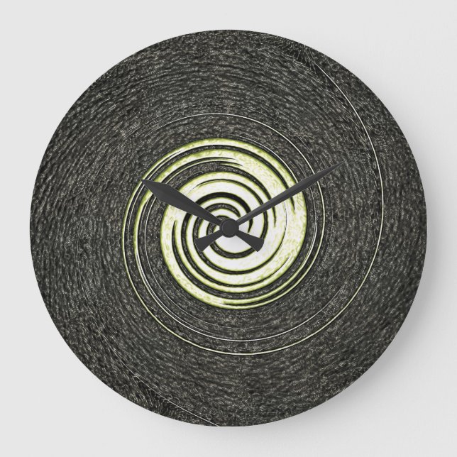 Reloj de pared en negro y oro abstracto (Anverso)