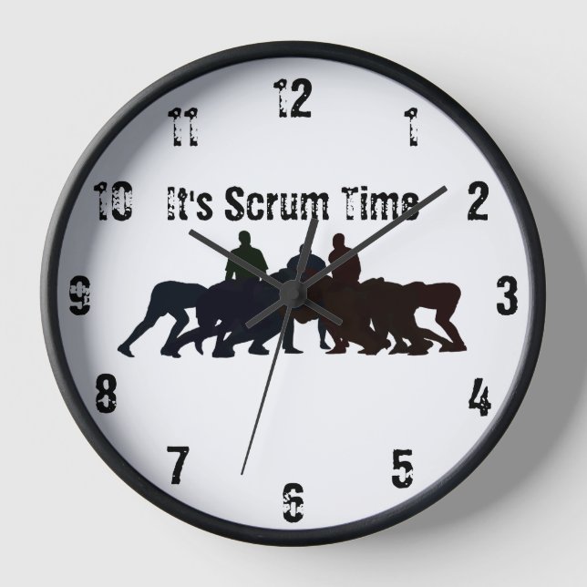 Reloj de pared Es hora de Scrum (Anverso)