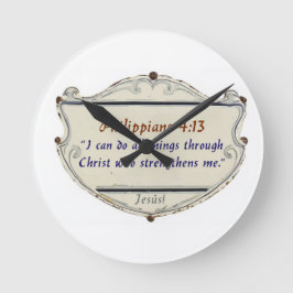Reloj de pared escudo Filipenses 4:13