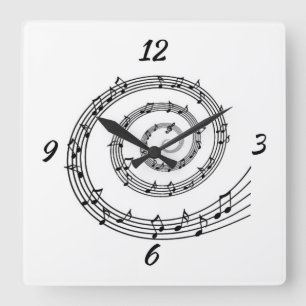 Reloj de pared espiral de la nota