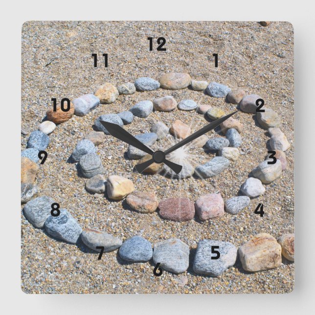 Reloj de pared espiral de playa (Anverso)