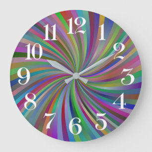reloj de pared espiral multicolor