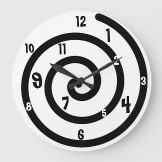 Reloj de pared espiral negro y blanco