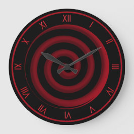 Reloj de pared espiral negro y rojo Super Guay