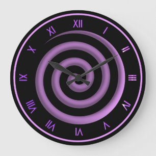 Reloj de pared espiral Super Guay Black and Lavend