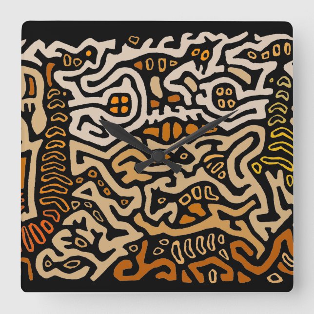 Reloj de pared espiritual indio de San Blas Kuna (Anverso)