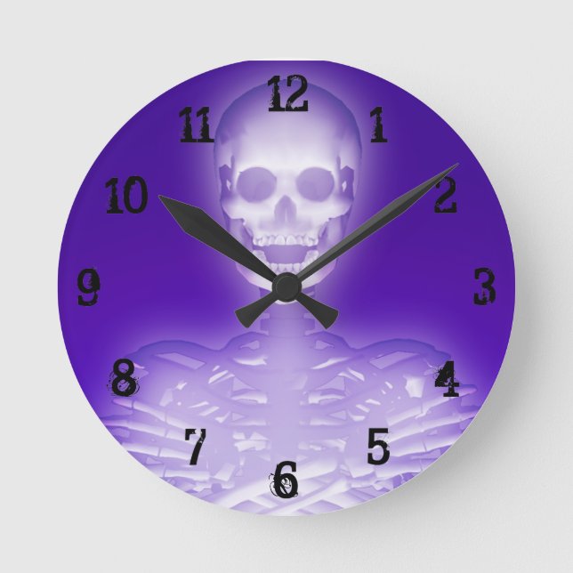 Reloj de pared esqueleto brillante (Anverso)