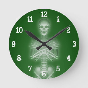 Reloj de pared esqueleto brillante