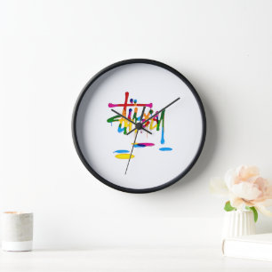 Reloj de pared estilo graffiti