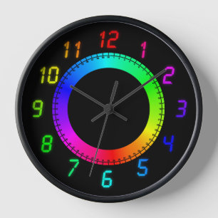 Reloj de pared estilo LED arcoiris