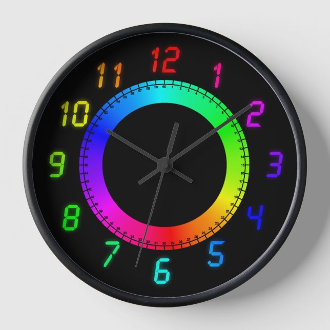 Reloj de pared estilo LED arcoiris (Anverso)