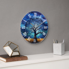 Reloj de pared estrella nocturna del árbol mágico 