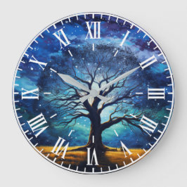 Reloj de pared estrella nocturna del árbol mágico