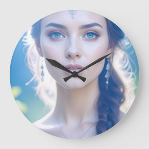Reloj de pared etéreo de ojos azules