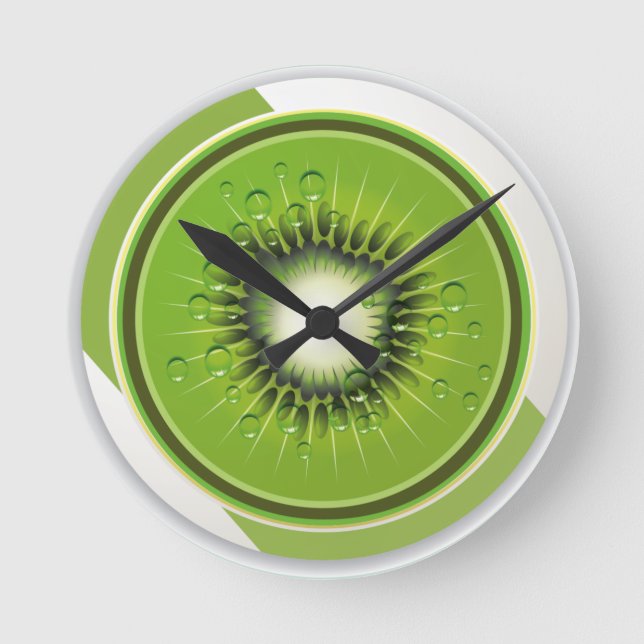 Reloj de pared exótico del kiwi de la fruta (Anverso)