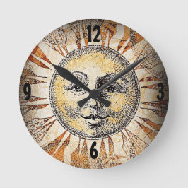 Reloj de pared facial de sol sonriente