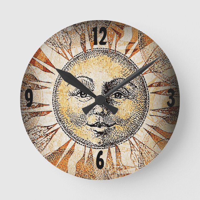 Reloj de pared facial de sol sonriente (Anverso)