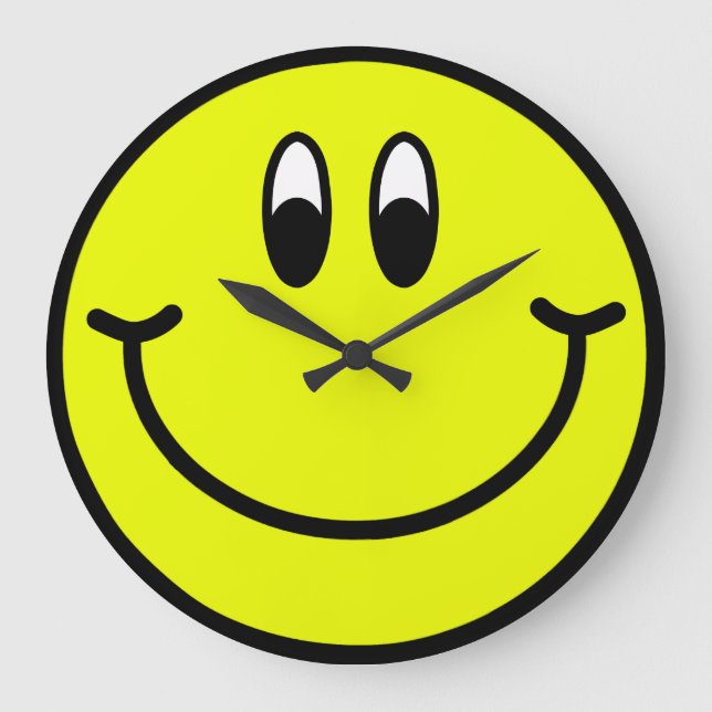Reloj de pared facial sonriente feliz (Anverso)