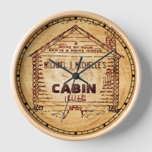 Reloj De Pared Falsa madera personalizada cabaña de madera
