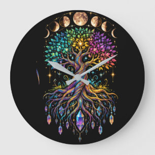 Reloj de pared Fases lunares del Árbol de la Vida