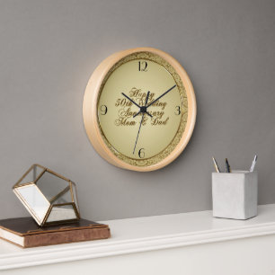 Reloj De Pared Feliz 50° Aniversario Boda