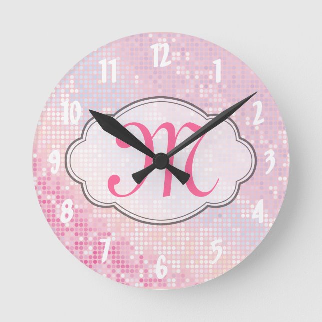 Reloj de pared femenino de la inicial del (Anverso)