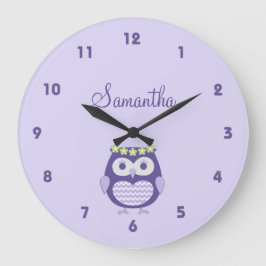 Reloj de pared femenino lindo del búho de la