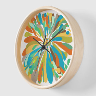 Reloj De Pared Festividades Audaz Coloridas Chrysanthemum Regalos