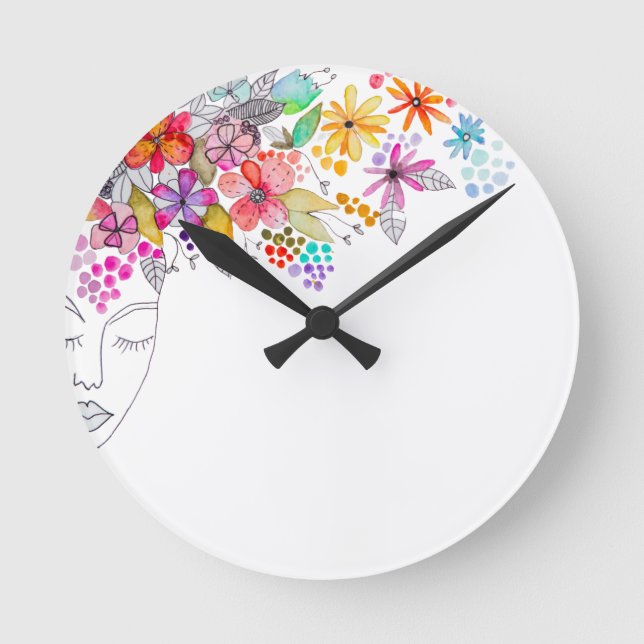 Reloj de pared floral (Anverso)