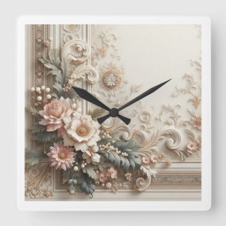 Reloj de pared floral
