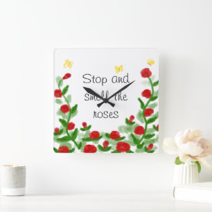Reloj de pared floral