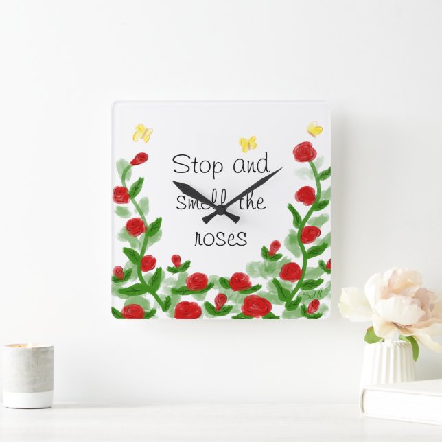 Reloj de pared floral (Hogar)