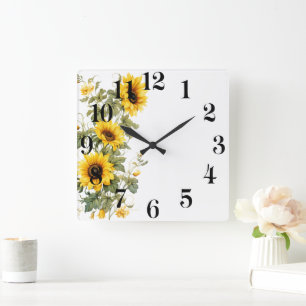 Reloj de pared floral