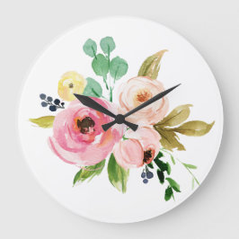 Reloj de pared floral