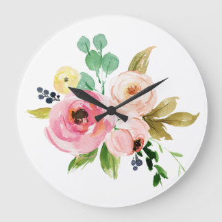 Reloj de pared floral
