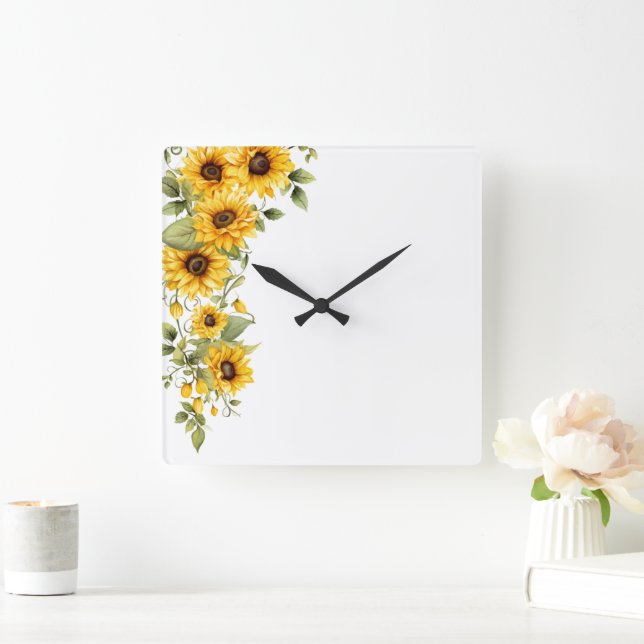 Reloj de pared floral (Hogar)