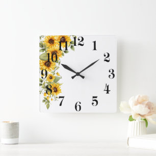 Reloj de pared floral